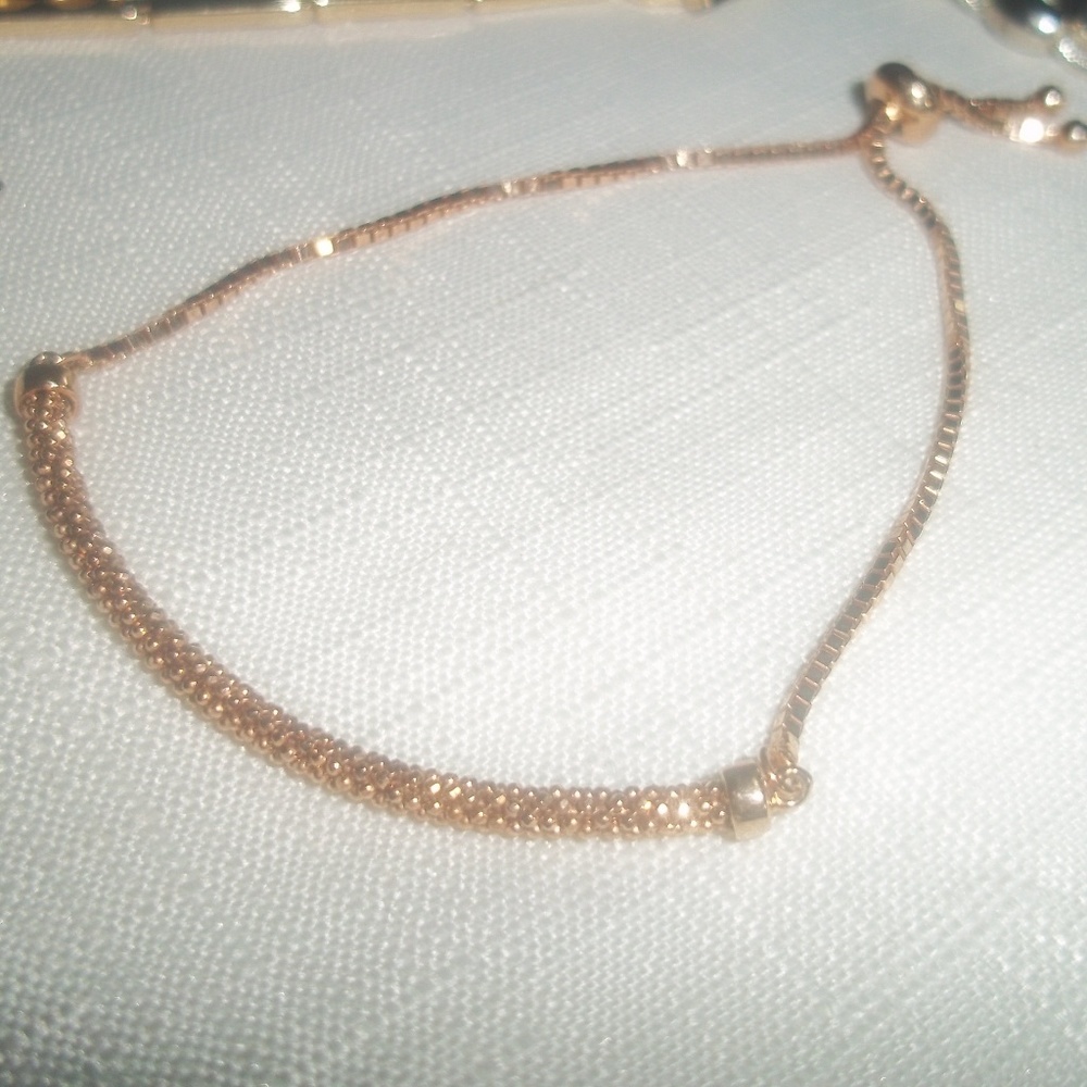 Rose Gold Rope and Chain Adjustable Bracelet